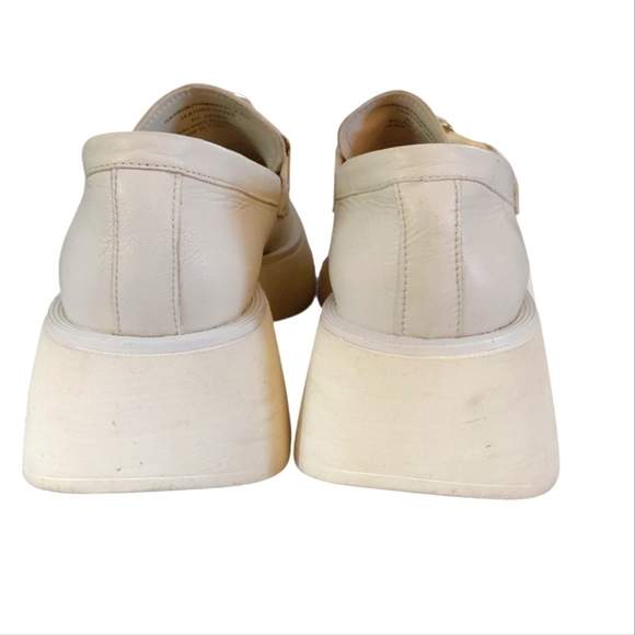 Steve Madden Chunky Cream Platform Leather Loafers Lug Sole Flats Size 7.5 - Picture 7 of 13